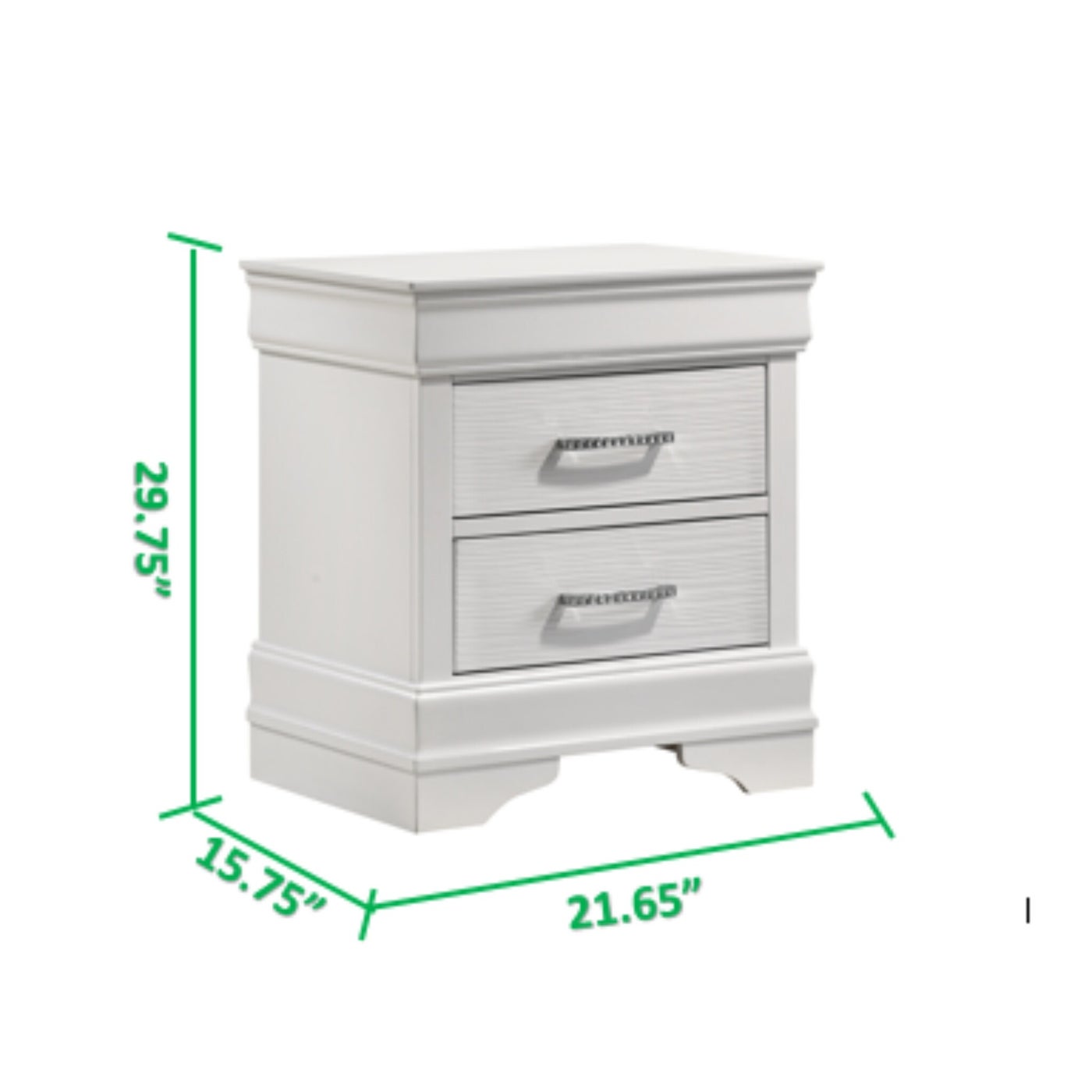 Brooklyn White Collection Nightstand - Modern Bedside Table with Drawer for Bedroom, Living Room & Office - Stylish Storage Solution for Home Decor