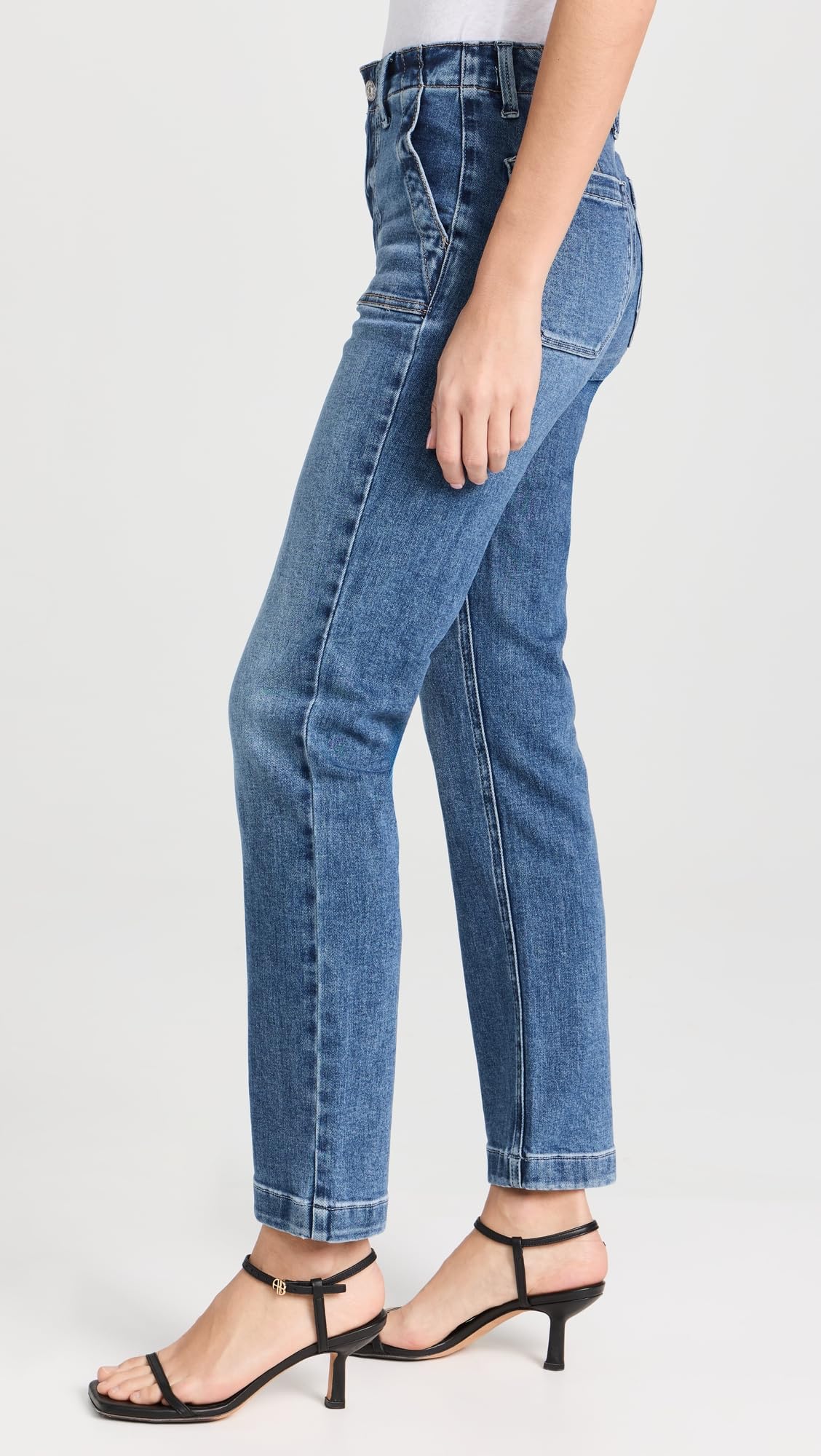 PAIGE Women's Mayslie Straight Ankle Jeans - High Waist Slim Fit Denim Pants for Casual & Work Outfits | Perfect for Office, Date Night & Everyday Wear