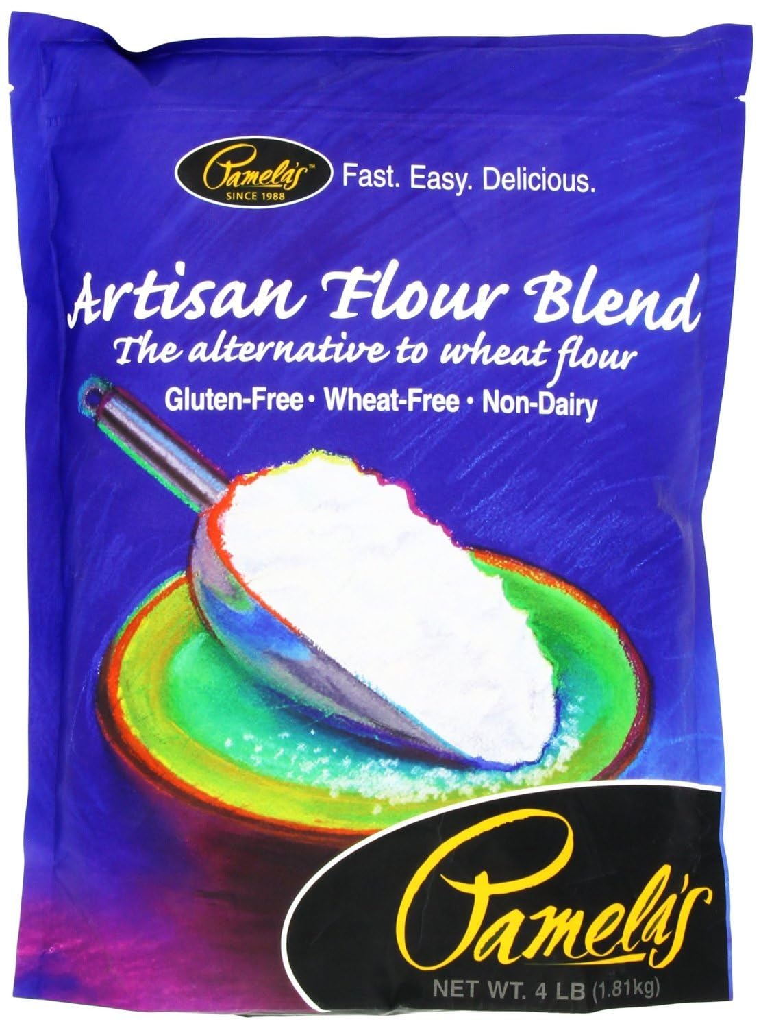 Pamela's Gluten-Free All Purpose Artisan Flour Blend - 4lb (Pack of 3) | Non-GMO, Wheat Free Baking Flour for Bread, Cookies & Pastries | Perfect for Celiac Diet & Home Bakers