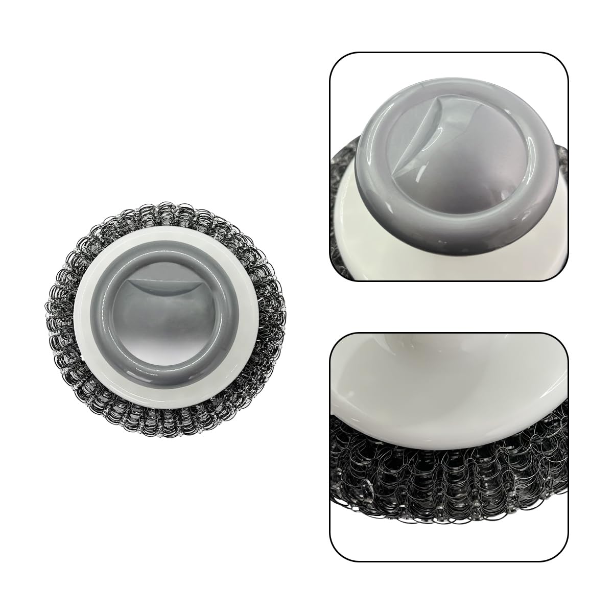 Stainless Steel Scrubber Brush - 2Pcs for Pots, Grills & Ovens Cleaning