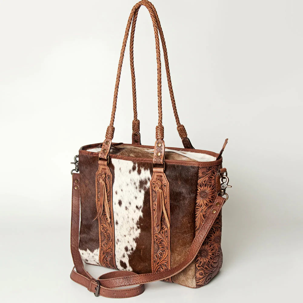Handcrafted American Darling Leather Hide Tooled Purse - Stylish Crossbody Bag for Women, Perfect for Work, Travel & Everyday Use
