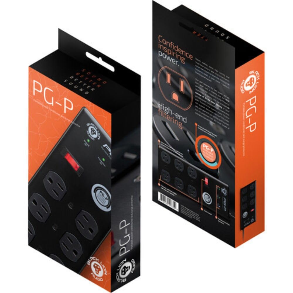 Black Lion Audio PG-P Portable Power Conditioner with 6 Outlets & 9' Cable - Perfect for Home Studios, Live Performances & Professional Audio Setups