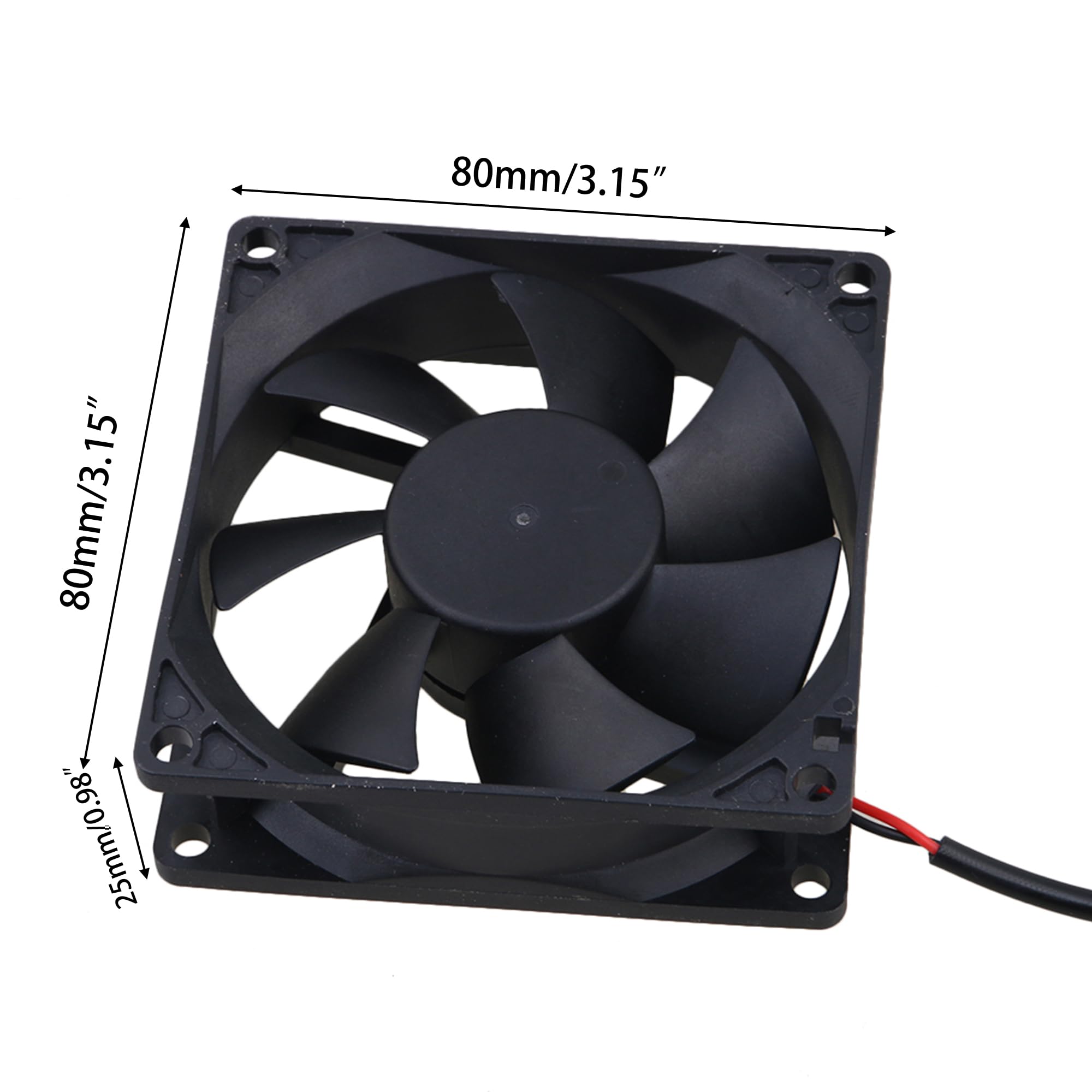 RDEXP 5V USB Black Silent Cooling Fan - Ultra Quiet PC Case & CPU Cooler with USB Power for Desktop, Gaming PC, and Home Office Use