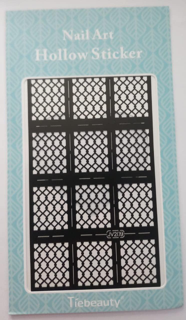Hollow Nail Art Stickers Pack of 3 - JV-207, JV-209, JV-213 | DIY Nail Decals for Gel & Acrylic Nails | Perfect for Parties, Weddings & Special Occasions