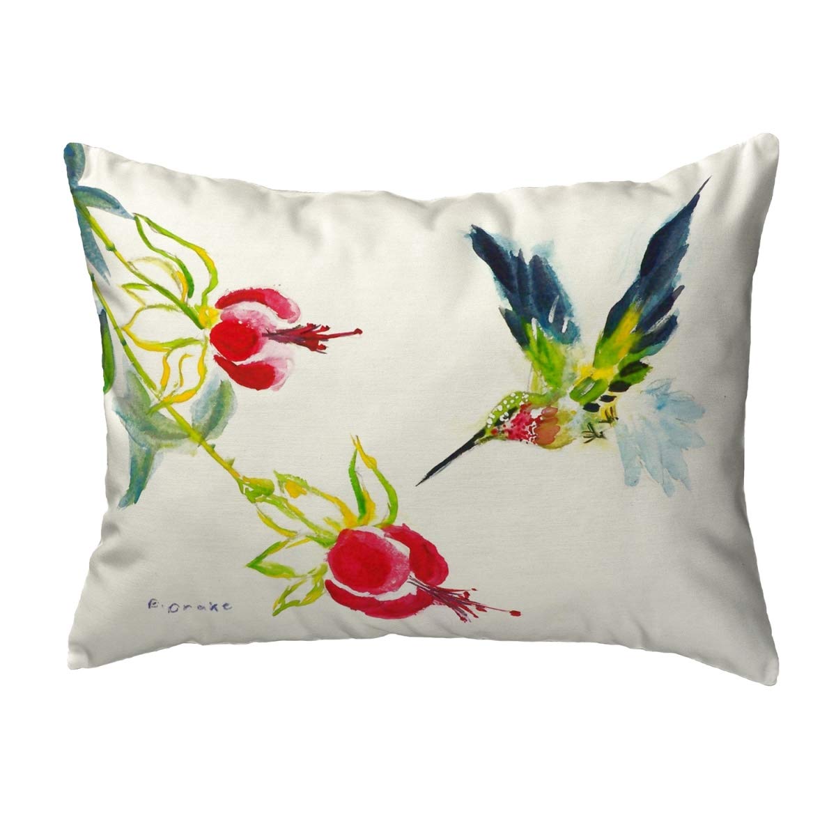 Betsy Drake KS330 Decorative Throw Pillow 11x14 Inches - Soft Multi-Color Cushion for Sofa, Bed & Living Room Decor