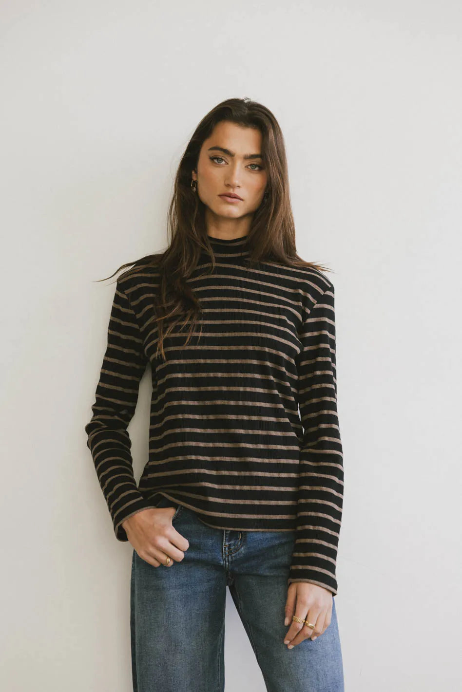 Kess Knit Top in Black - Women's Casual Stretch Knit Shirt | Perfect for Layering, Office Wear & Everyday Outfits | FINAL SALE