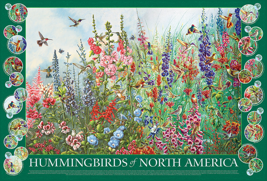 North American Hummingbirds 2,000 Piece Jigsaw Puzzle - Beautiful Bird Wildlife Educational Puzzle for Adults & Families