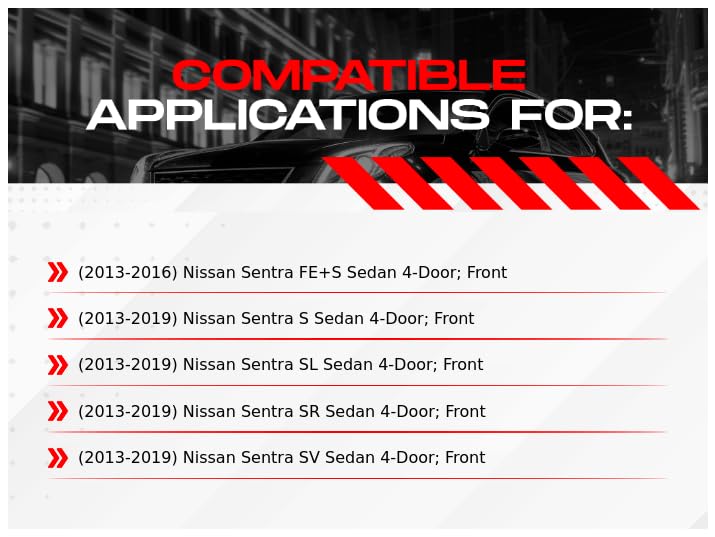R1 Concepts Premium Front Brake Kit - Ceramic Brake Pads & Rotors for 2013-2019 Nissan Sentra | High-Performance Braking System | Perfect for City Driving & Daily Commutes