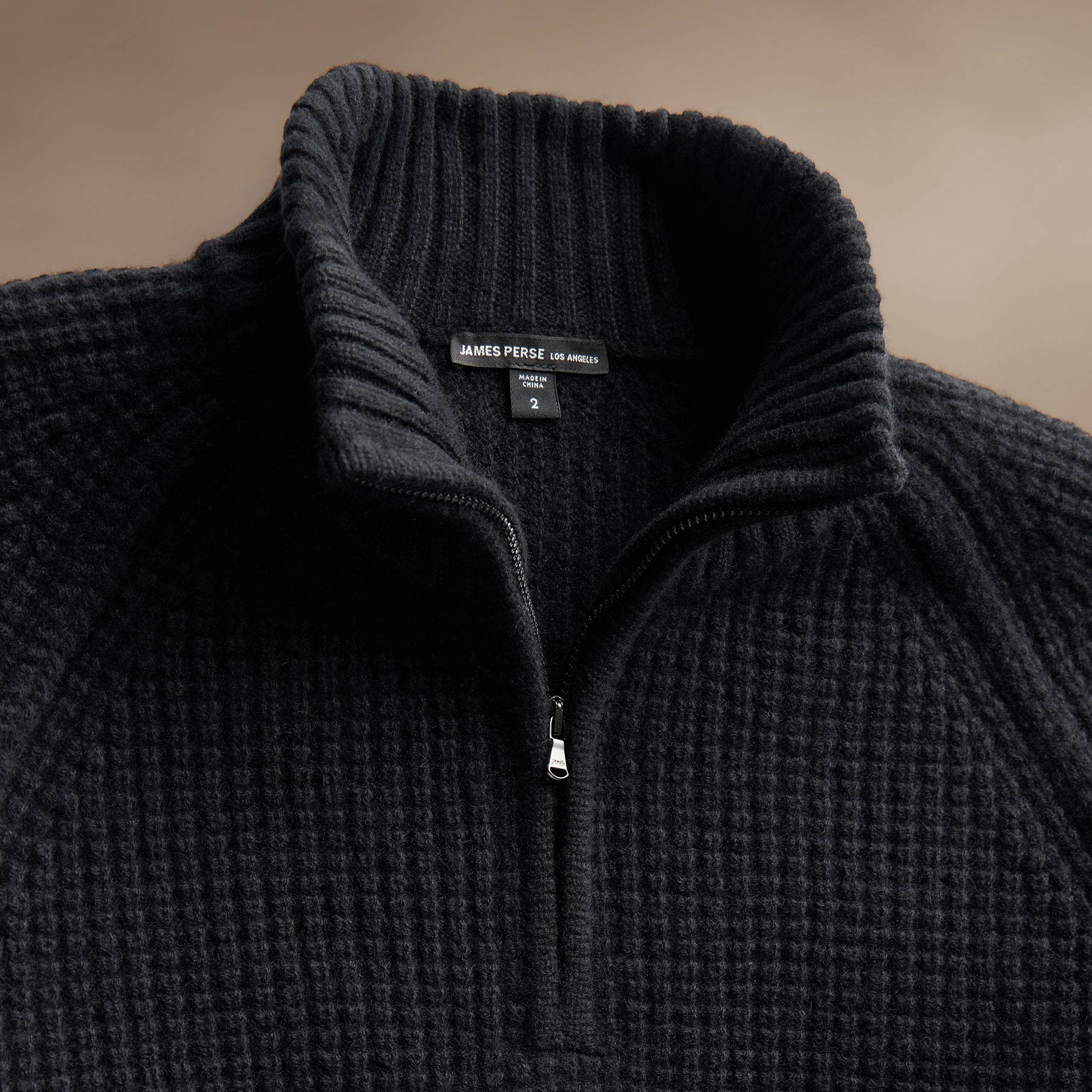 Waffle Knit Half Zip Sweatshirt for Men & Women - Black | Cozy & Stylish Pullover for Casual Wear, Fall & Winter Outfits