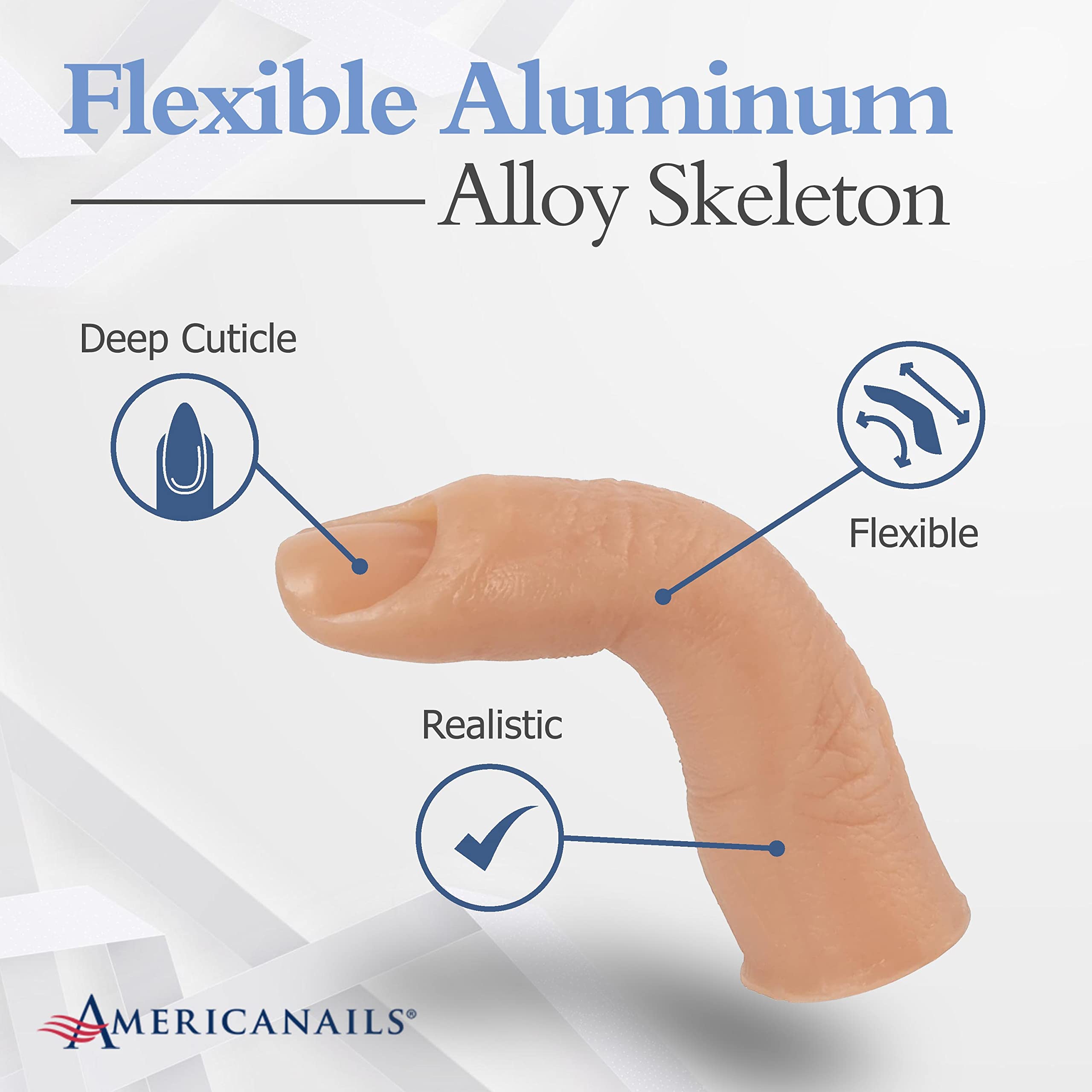 Realistic Silicone Practice Finger for Acrylic Nails - Professional Nail Technician Training Tool with Flexible Mannequin Finger & Insertable Nails | Perfect for Nail Art Practice, Salon Training & DIY Home Manicures