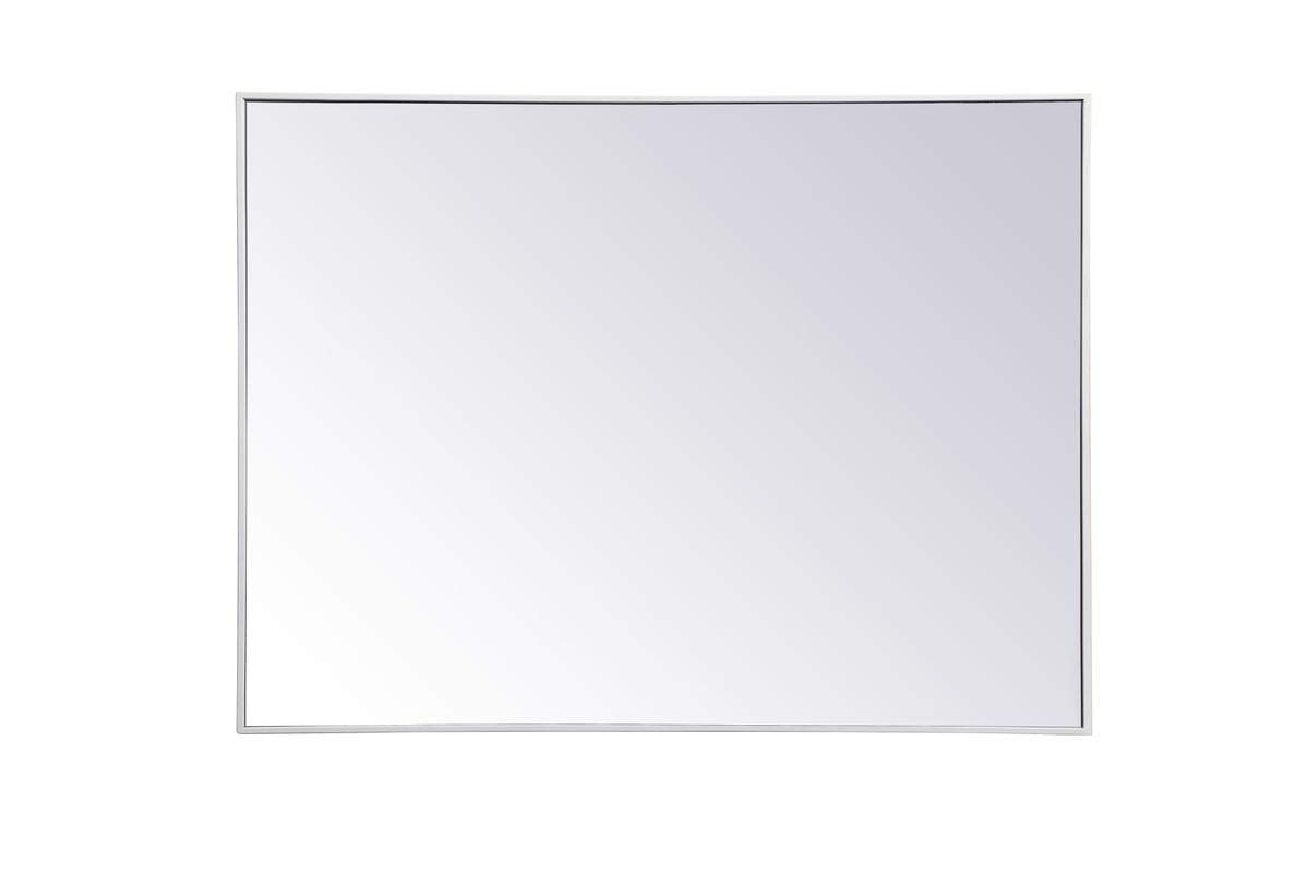 Elegant White Metal Frame Mirror 48x36