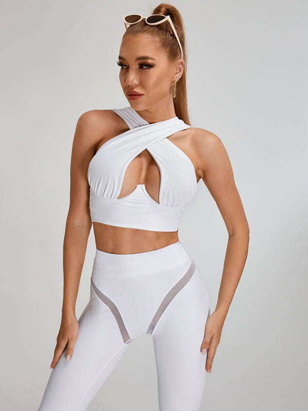 ZASUWA Women's Sexy Mesh High-Waist Hip Lift Workout Tracksuit - Stylish & Comfortable for Gym, Yoga, and Running