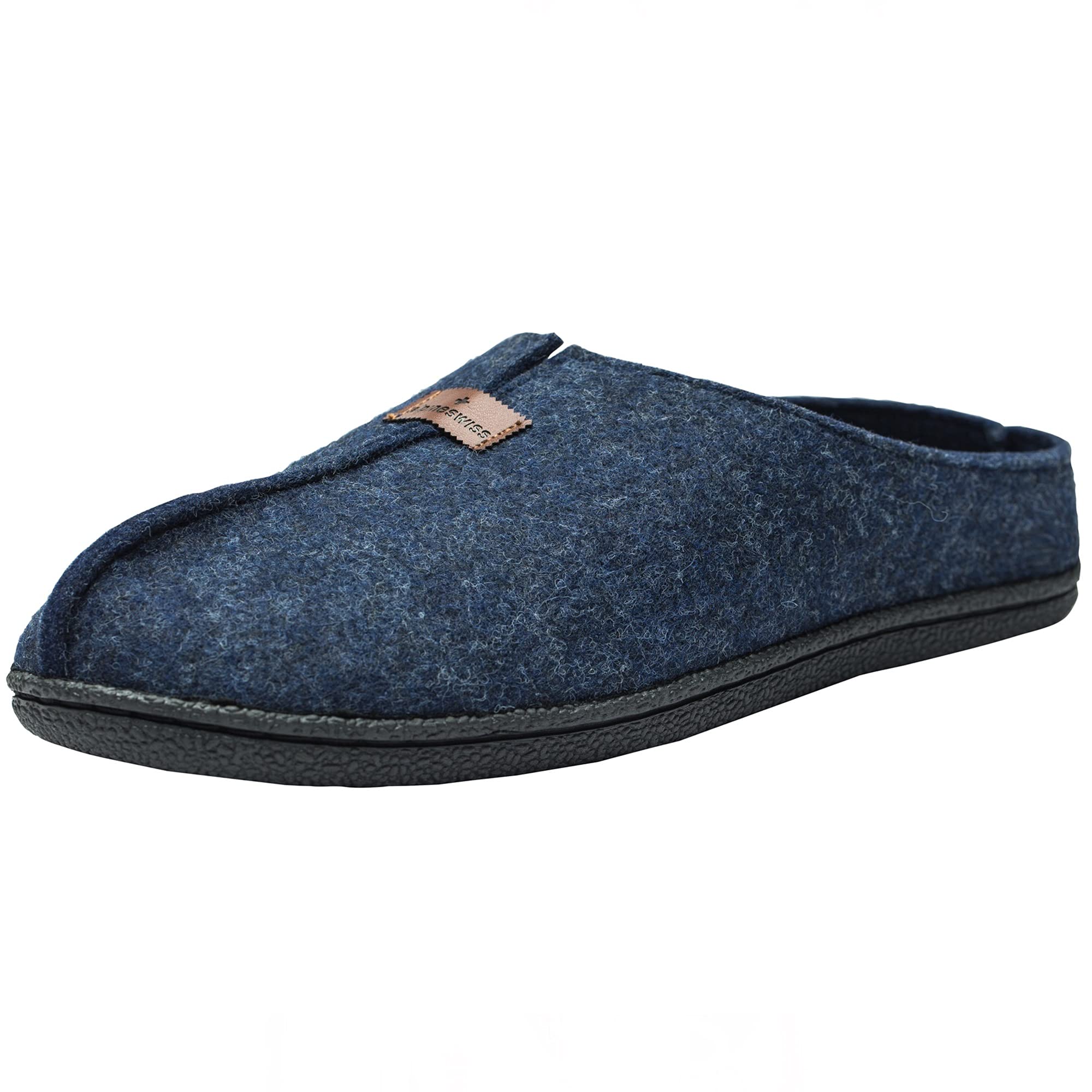 Alpine Swiss Bruce Men's Felt Faux Wool Clog Slippers - Comfortable Slip-On House Shoes for Indoor & Outdoor Wear - Cozy Home, Office, and Garden Footwear