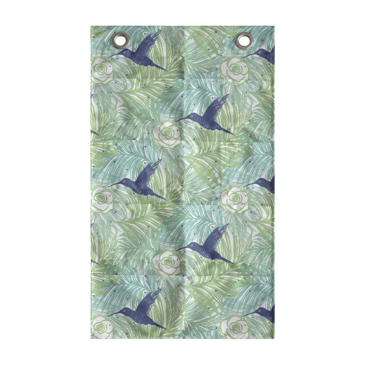 Ambesonne Exotic Hanging Pocket Organizer - Colorful Palm Leaves Flowers & Bird Silhouettes Printed Polyester Storage Bag with Pockets, 21