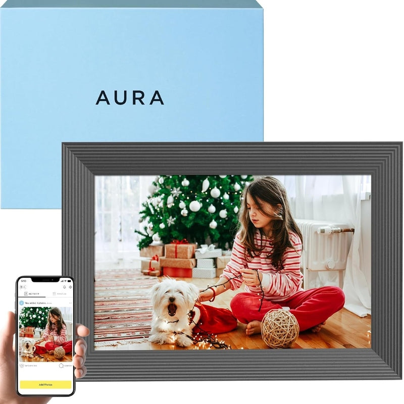 Aura Carver 10.1 Inch WiFi Digital Picture Frame with Unlimited Cloud Storage - Perfect for Home Decor, Family Photos, and Office Displays
