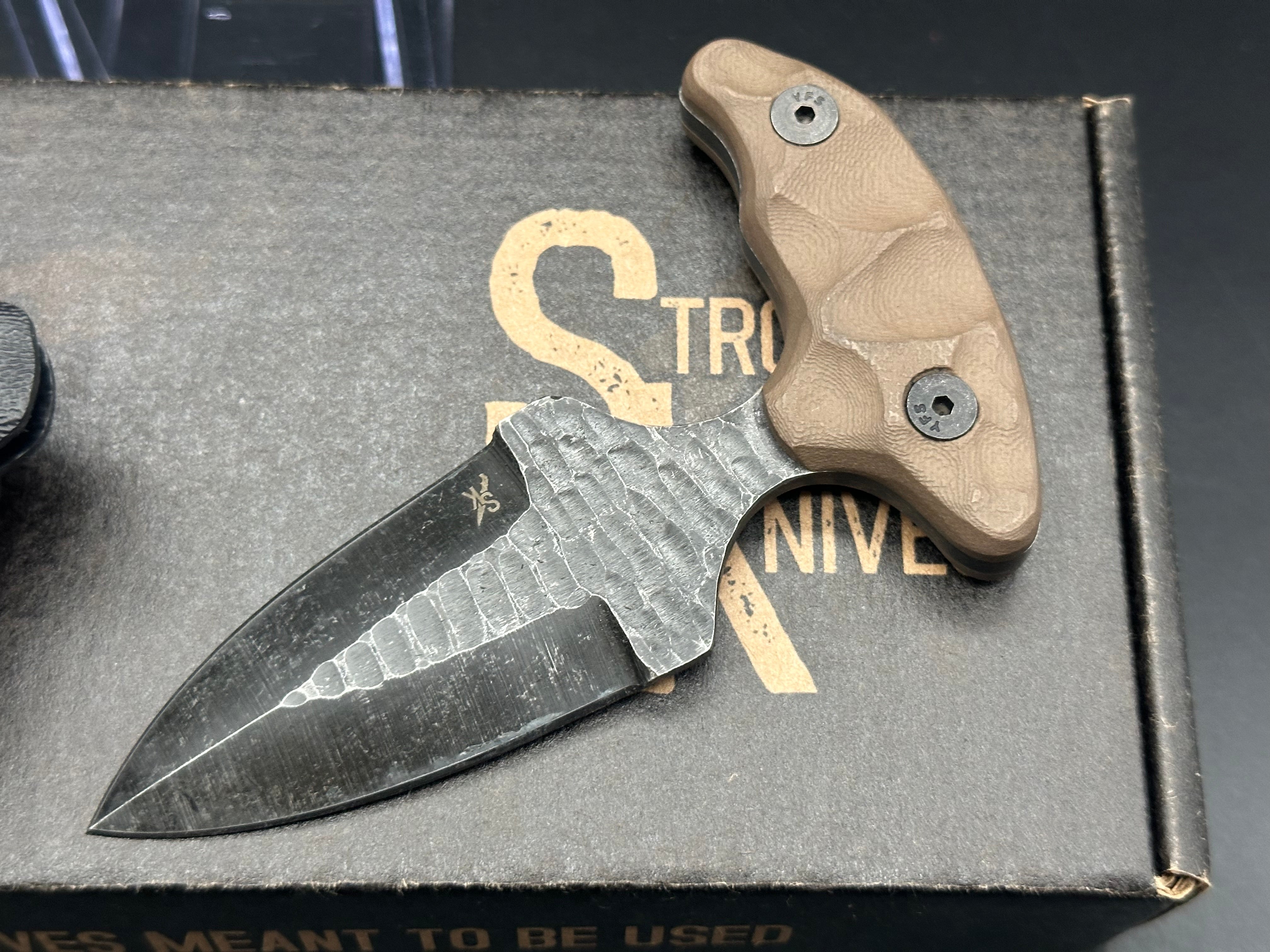 Stroup Knives SD1 Stabber Dagger Push Dagger - Tactical Self Defense Knife for Outdoor Survival, Camping & EDC | Compact Concealed Carry Blade with Sheath