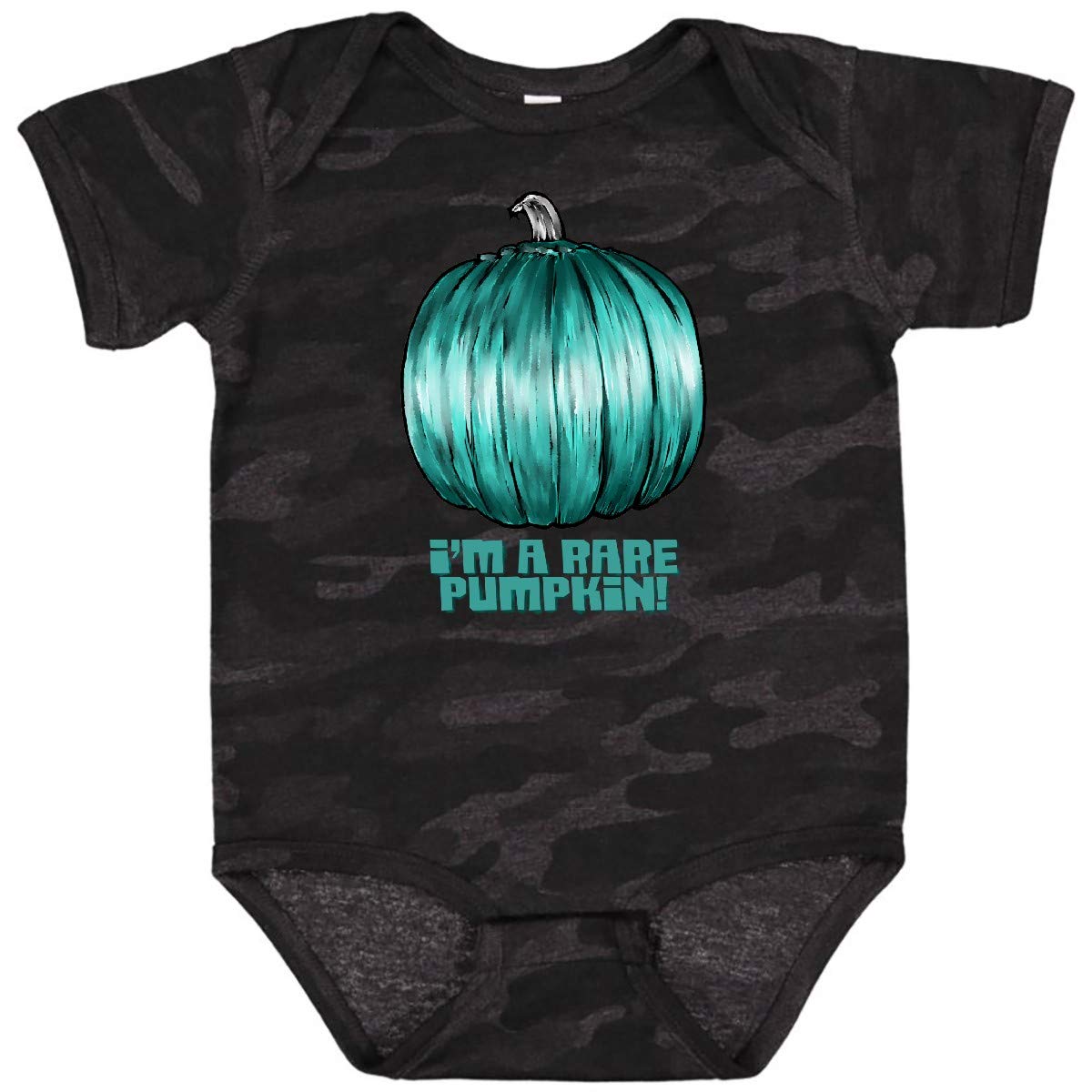 Allergy Awareness Baby Bodysuit - 'I'm a Rare Pumpkin' Teal Watercolor Design | Cute & Comfortable Infant Onesie for Allergy Support & Awareness Events