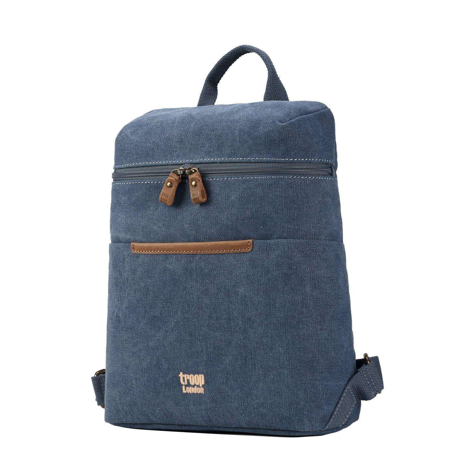 TRP0508 Troop London Classic Small Canvas Backpack - Stylish & Durable Daypack for School, Travel & Everyday Use