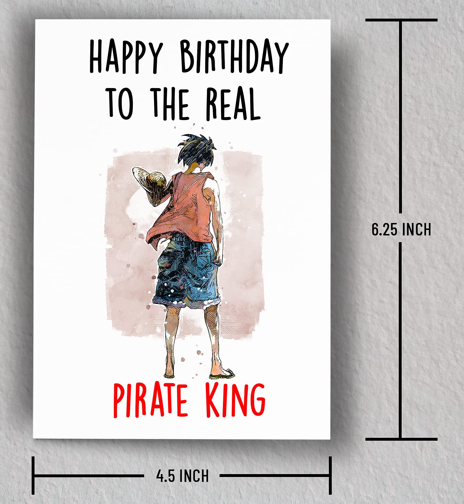 Pirate King Anime Birthday Card - Blank Greeting Card for Anime Fans