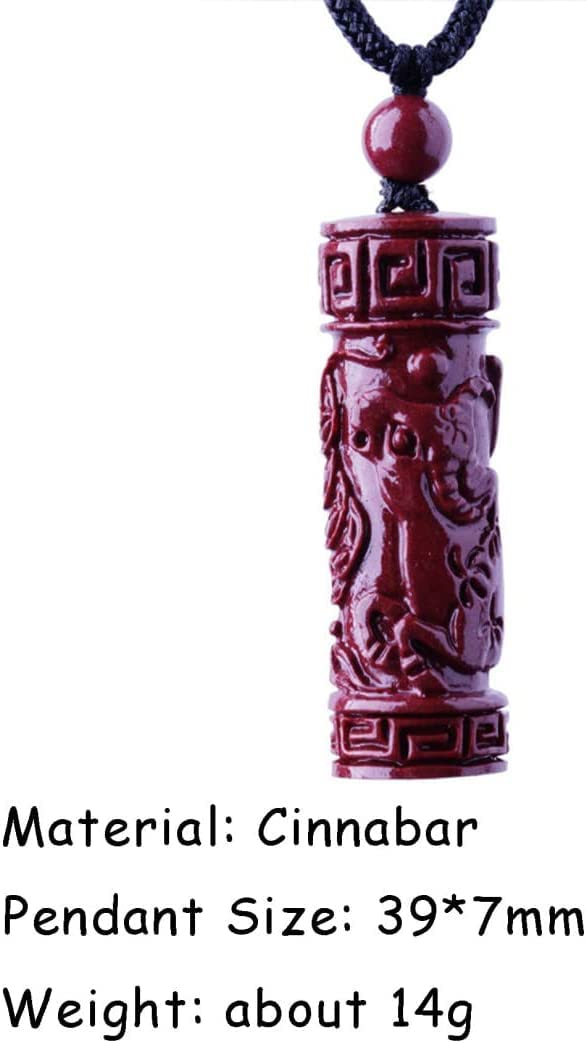 Feng Shui Necklace with Cinnabar Crystal & Chinese Zodiac Rooster Charm - Buddhism Pendant for Good Luck & Protection - Natural Gemstone Talisman Jewelry with Red Cord - Perfect for Meditation, Spiritual Healing & Daily Wear