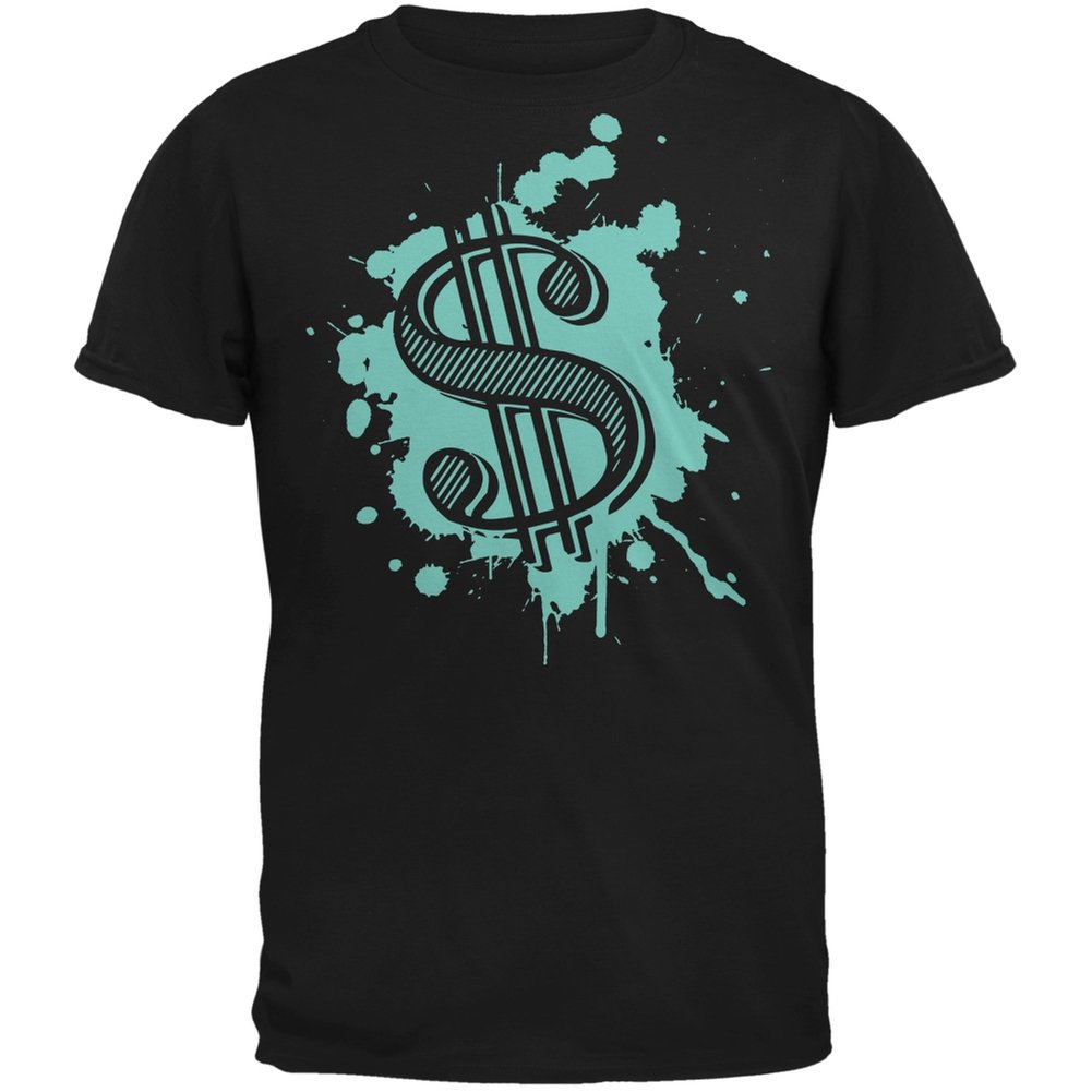 Old Glory Splatter Dollar Sign Black Adult T-Shirt - Medium Size | Patriotic Graphic Tee for Men & Women | Perfect for 4th of July, Veterans Day & Casual Wear