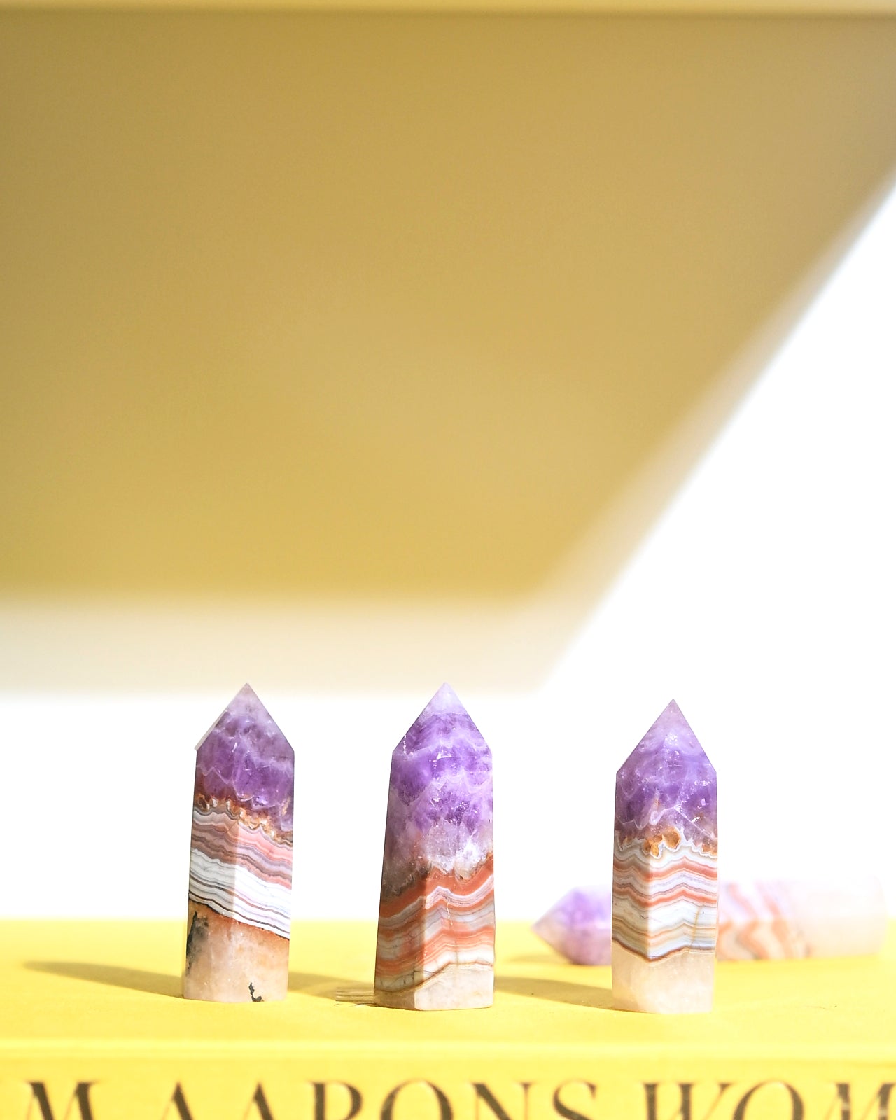 Natural Crazy Lace Agate Amethyst Crystal Tower - Healing Stone for Meditation, Yoga & Home Decor | Spiritual Energy Generator for Office Desk & Sacred Space