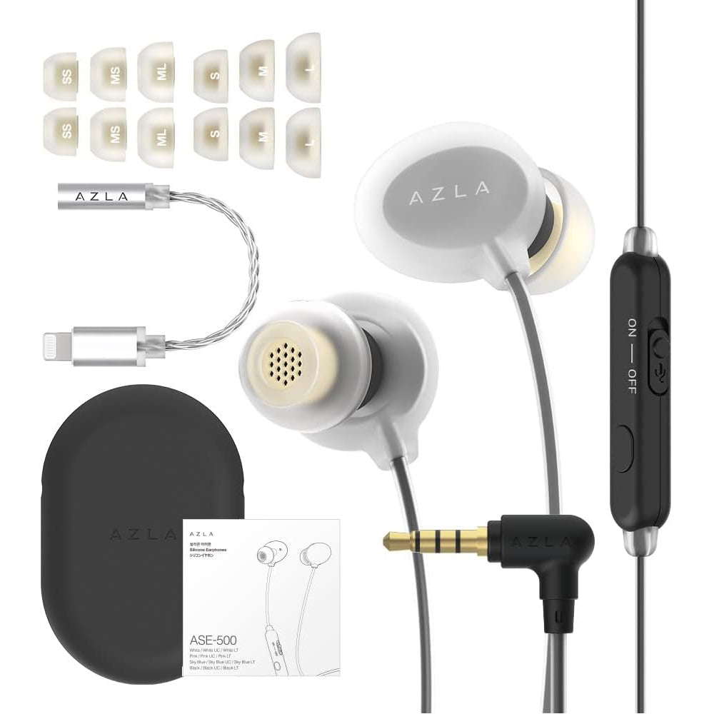 AZLA ASE 500 Premium Silicone Earphones - Noise Isolating, Comfort Fit for Running, Gym & Travel - High Fidelity Sound for Music Lovers