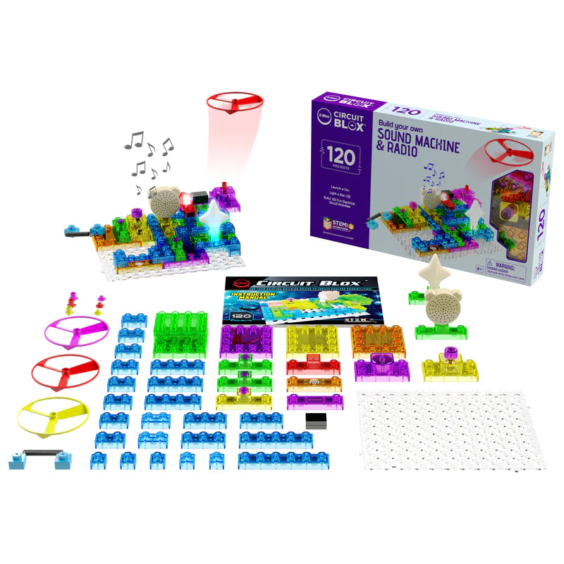 Circuit Blox™ BYO Sound Machine & Radio - 120 Project STEM Learning Kit for Students | DIY Electronics, Science Experiments & Educational Fun