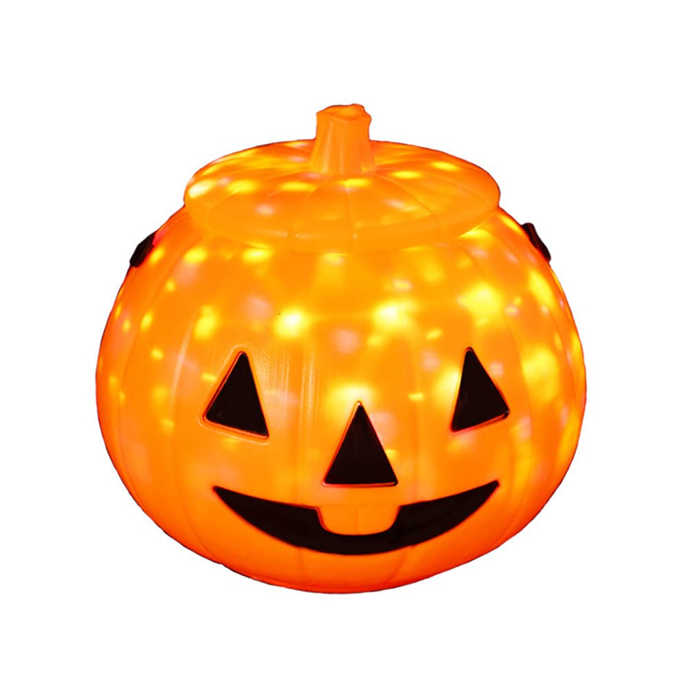 TOYANDONA LED Pumpkin Candy Bucket - Portable Halloween Candy Holder with Handle for Trick or Treat, Halloween Party Favors & Home Decor - Perfect for Kids Trick-or-Treating, Halloween Parties, and Festive Home Decorations