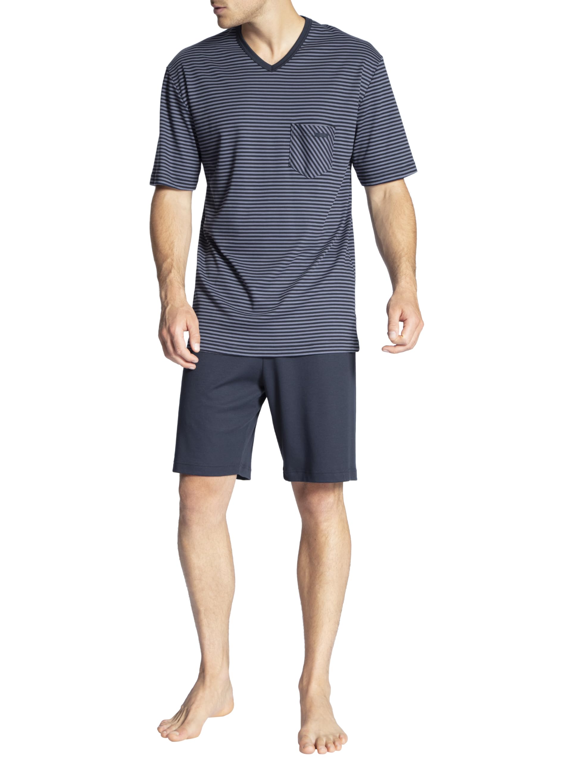 Calida Men's 41167 Relax Streamline 100% Cotton Knit Pajama Short Set - XX-Large (479) | Soft & Breathable Sleepwear for Summer Nights, Lounge Wear at Home