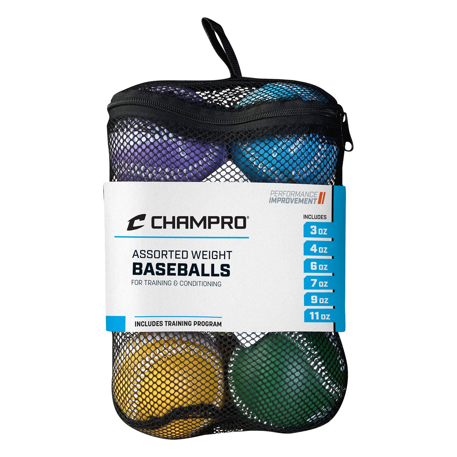 CHAMPRO Weighted Training Baseballs - 6 Pack for Baseball Practice, Pitching & Hitting Drills - Perfect for Strength Training & Skill Development