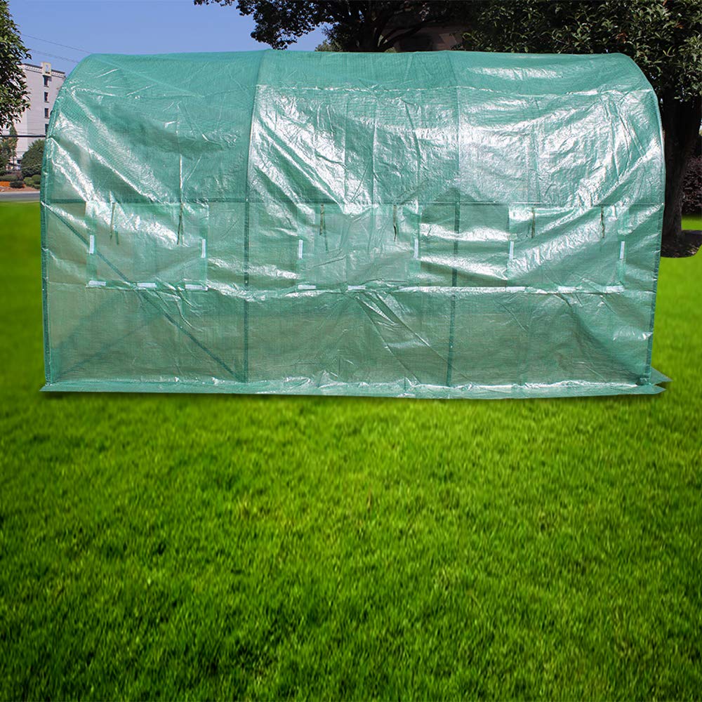 Walk-in Greenhouse Tunnel Tent for Outdoor Gardening - Large Plant Growing Tent with Roll-Up Windows & Zippered Door (3 Sizes: 12'x7'x7') - Perfect for Seed Starting, Plant Protection & Year-Round Gardening