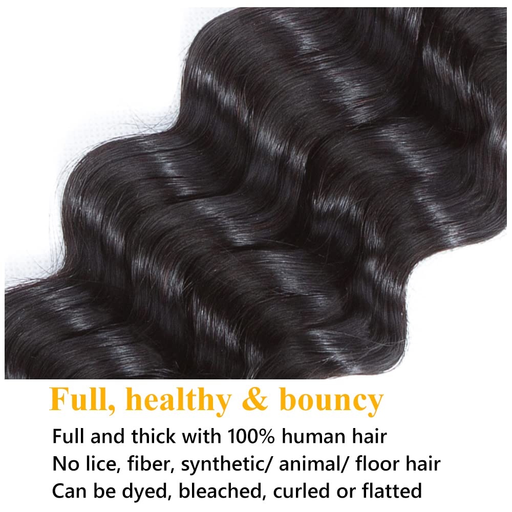 QTHAIR 14A Brazilian Loose Deep Wave Human Hair Bundle - 100% Unprocessed Virgin Hair Weave (18 Inch) for Natural Wet & Wavy Curls | Perfect for Protective Styles, Weaves & Extensions