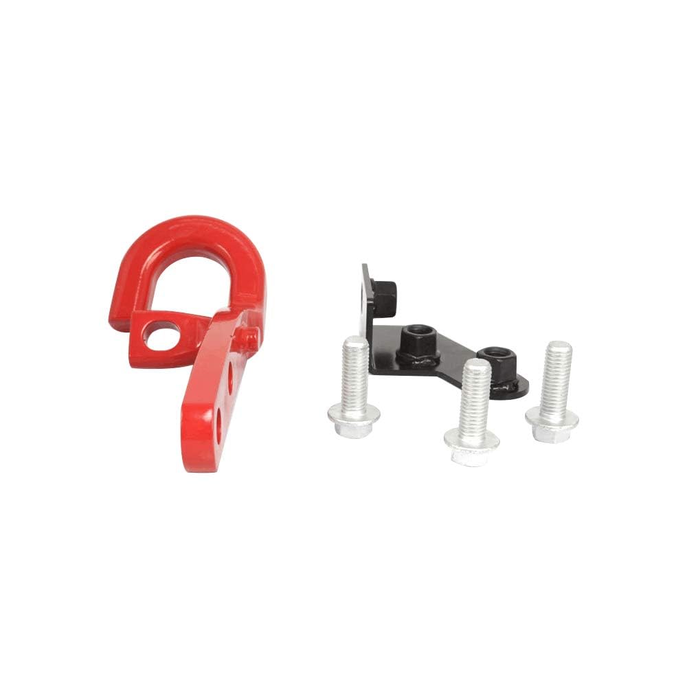 2007-2017 Jeep Wrangler JK Red Bumper Tow Hooks & Shackle Mounts (1 Pack) - Off-Road Recovery & Towing Accessories for 4x4 Adventures