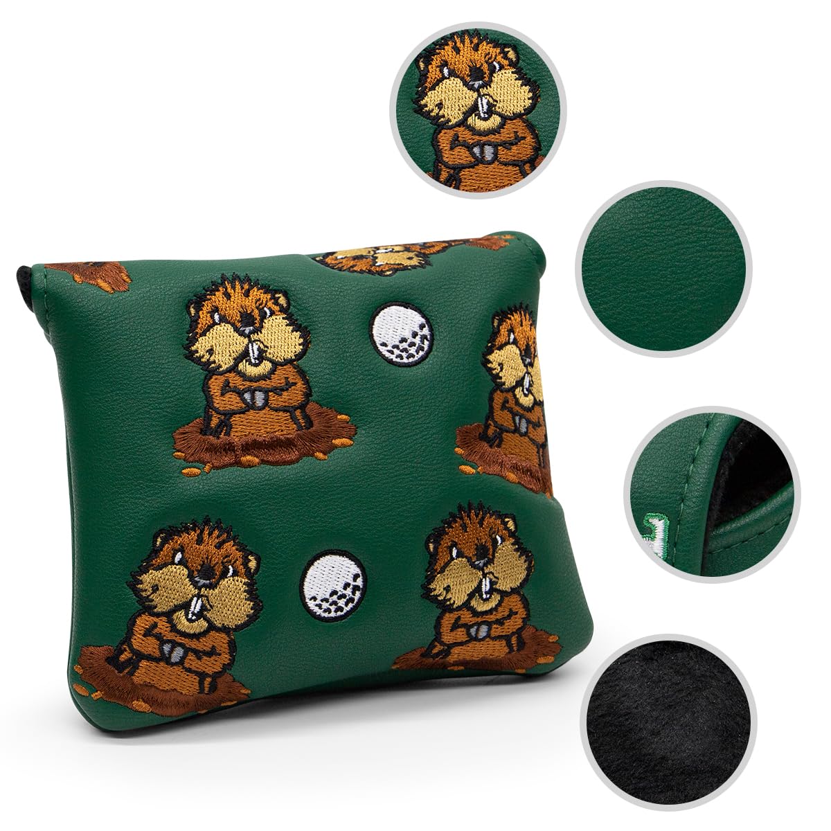 Barudan Golf Head Covers Set - Driver, 3 Wood, Hybrid, Putter & Fairway Rescue Wood Headcovers - Compatible with Cobra, Taylormade, Ping Golf Clubs | Perfect for Golf Course Protection & Club Organization