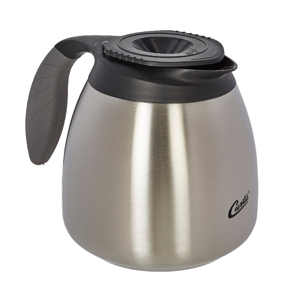 Curtis 64 oz Stainless Steel Seamless Pour Pot with Brew Thru Lid - Commercial Coffee Brewer Accessory for Baristas & Home Brewing #CLXP6401S100 - Perfect for Coffee Shops, Cafes & Home Baristas
