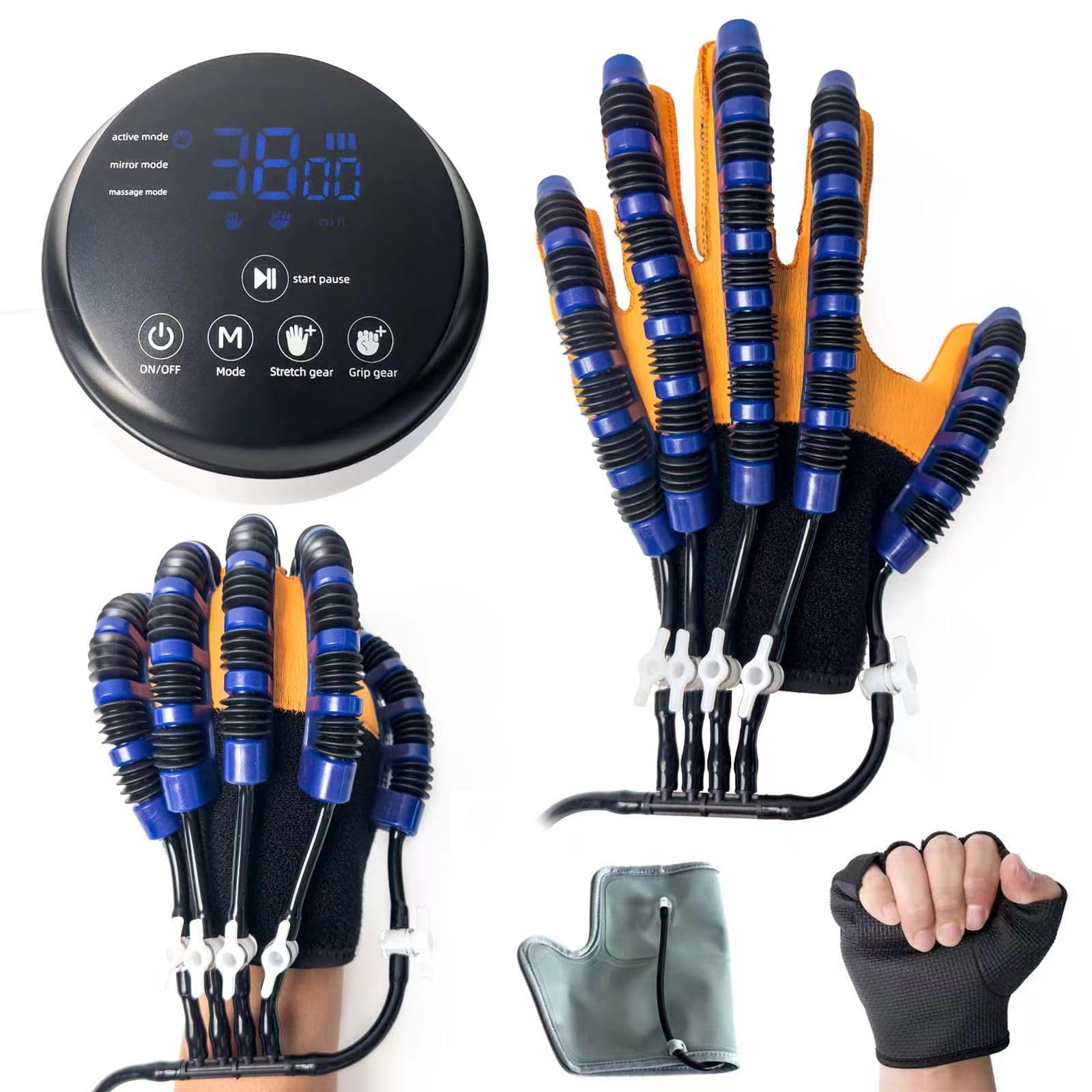 Stroke Rehabilitation Robot Gloves - USB Rechargeable Hand Therapy Equipment for Stroke Recovery & Physical Therapy - Improve Hand Mobility & Strength for Daily Activities & Exercises