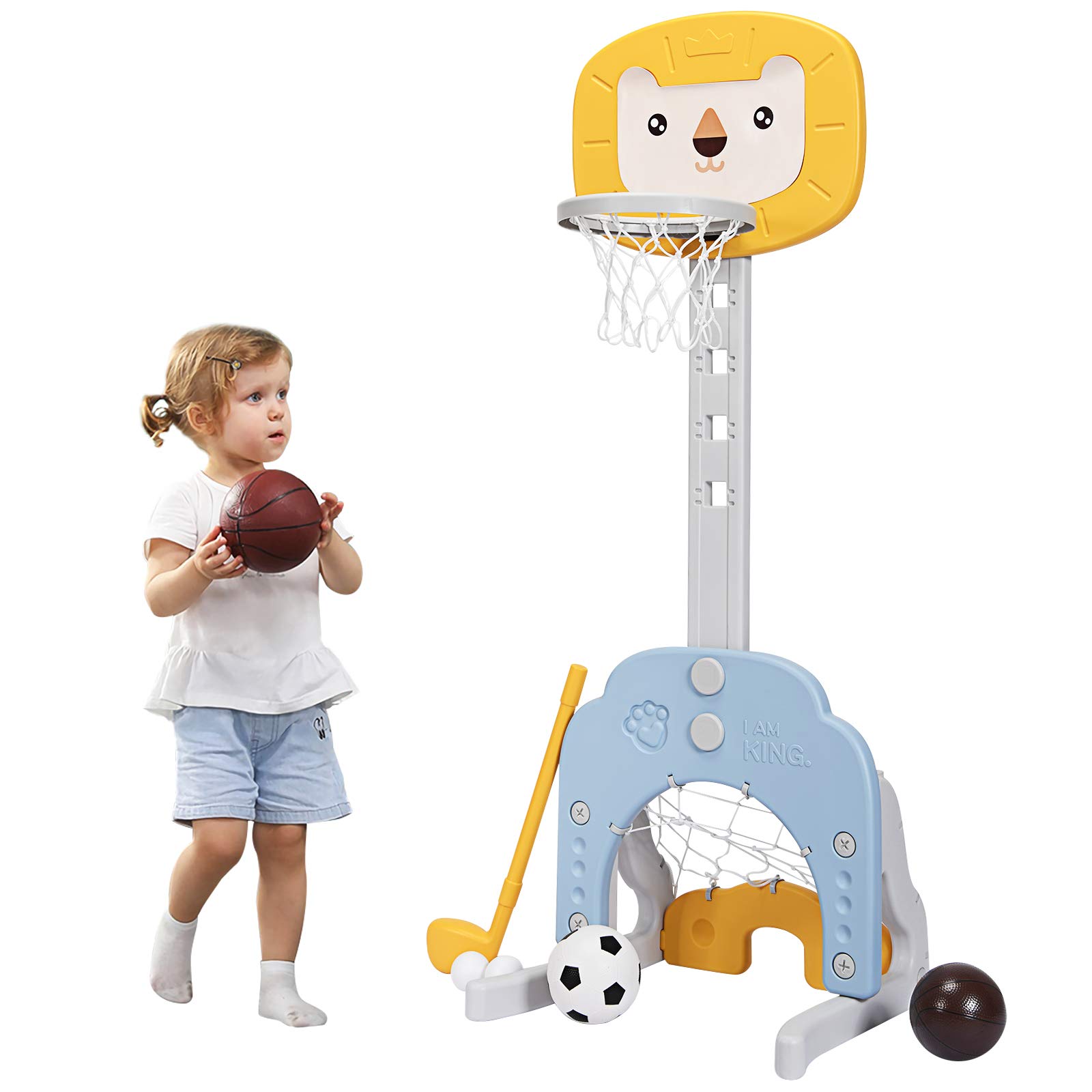 Costzon Adjustable Kids Basketball Hoop Set - Indoor/Outdoor Sports Toy for Toddlers (Best Gift)