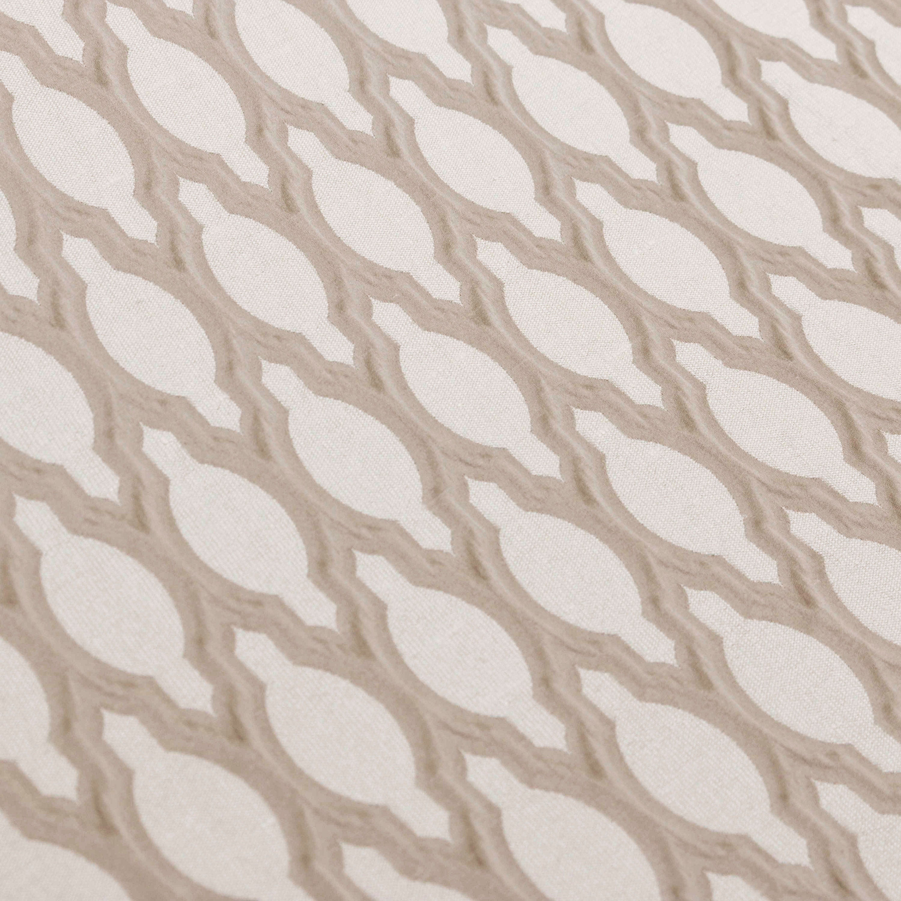 Beige Ogee Geometric Jacquard Weave Curtain Panels - Elegant Window Treatments for Living Room, Bedroom & Dining Room Decor