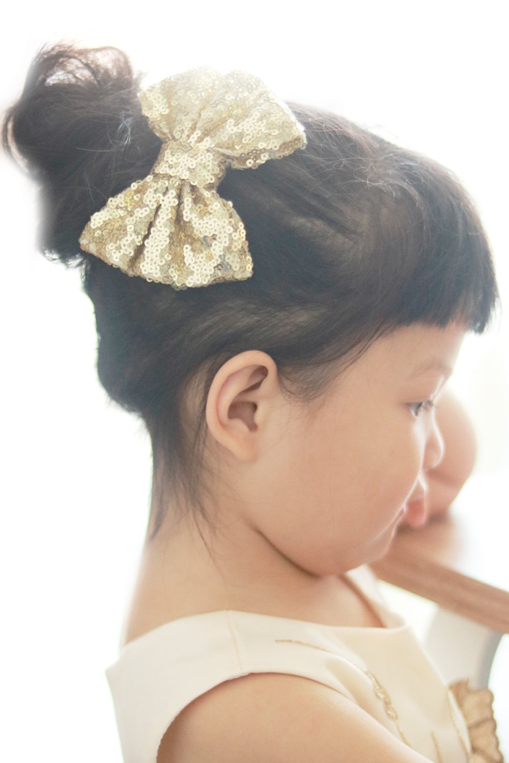 Missgrace Gold Hair Bows for Girls - Elegant Hair Clips for Parties & Weddings