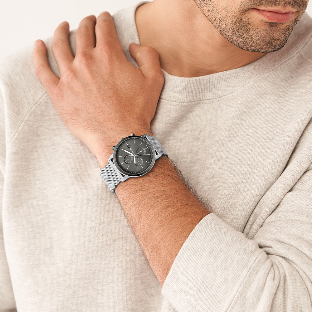 Fossil FS5944 Minimalist Chronograph Watch for Men - Stylish & Lightweight for Everyday Wear, Business & Casual Outfits