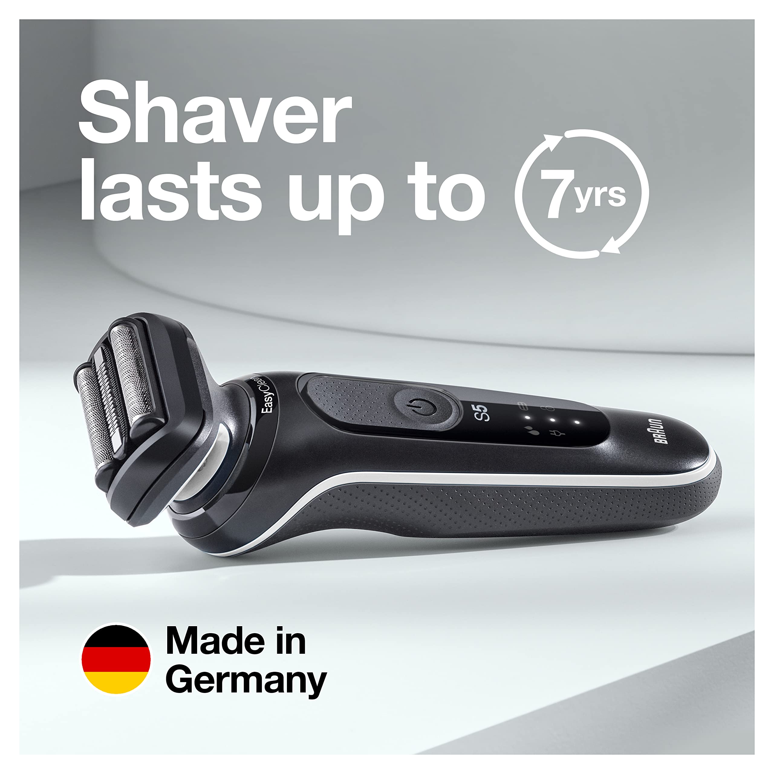 Braun Series 5 5050cs Electric Razor for Men - Waterproof Foil Shaver with Beard Trimmer & Body Groomer - Wet & Dry Rechargeable Shaver with Charging Stand (Blue) - Perfect for Travel, Gym & Daily Grooming Routine