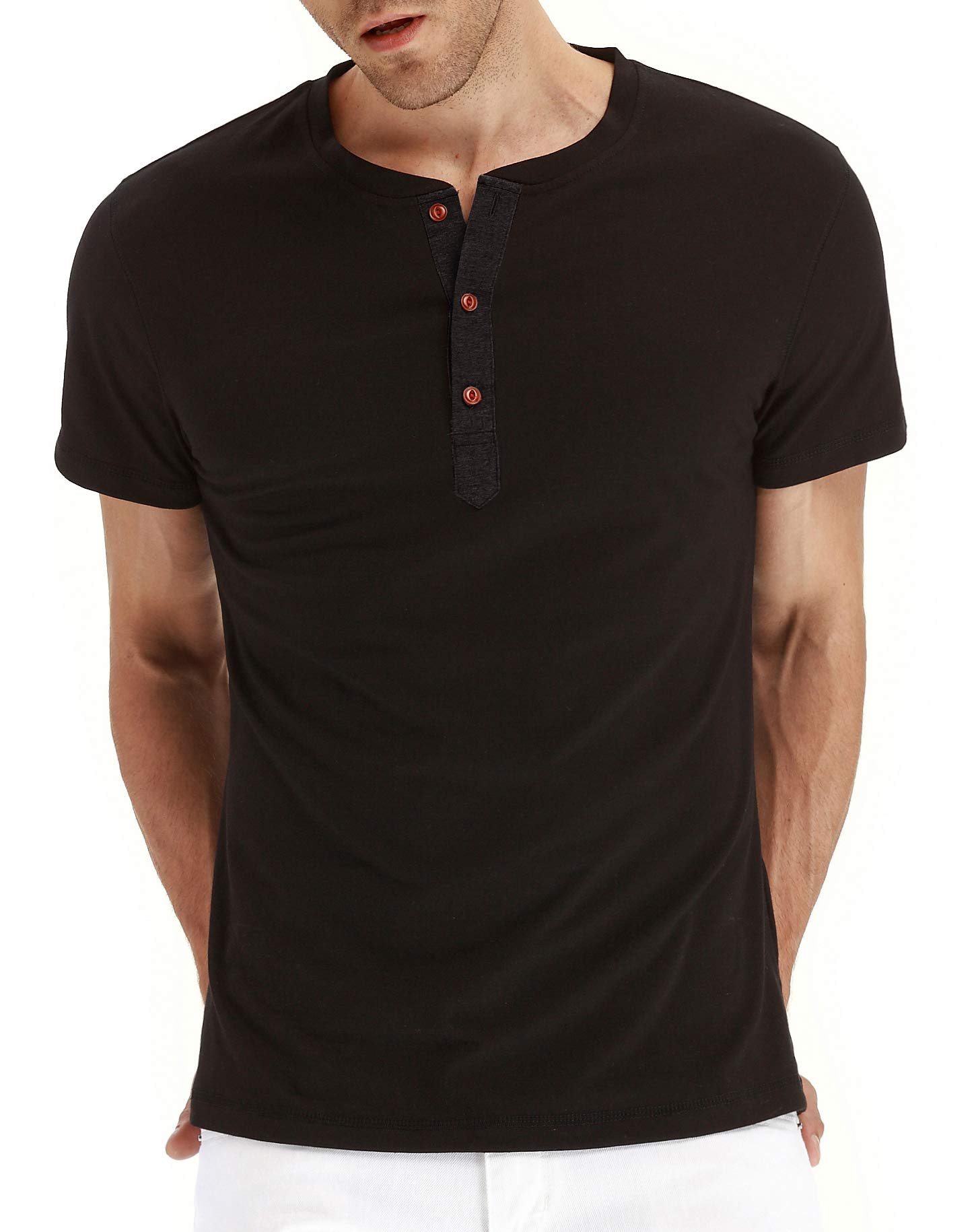**NITAGUT Men's Casual Henley T-Shirt - Long & Short Sleeve Basic Tee for Everyday Wear - Perfect for Work, Outdoors & Relaxation**