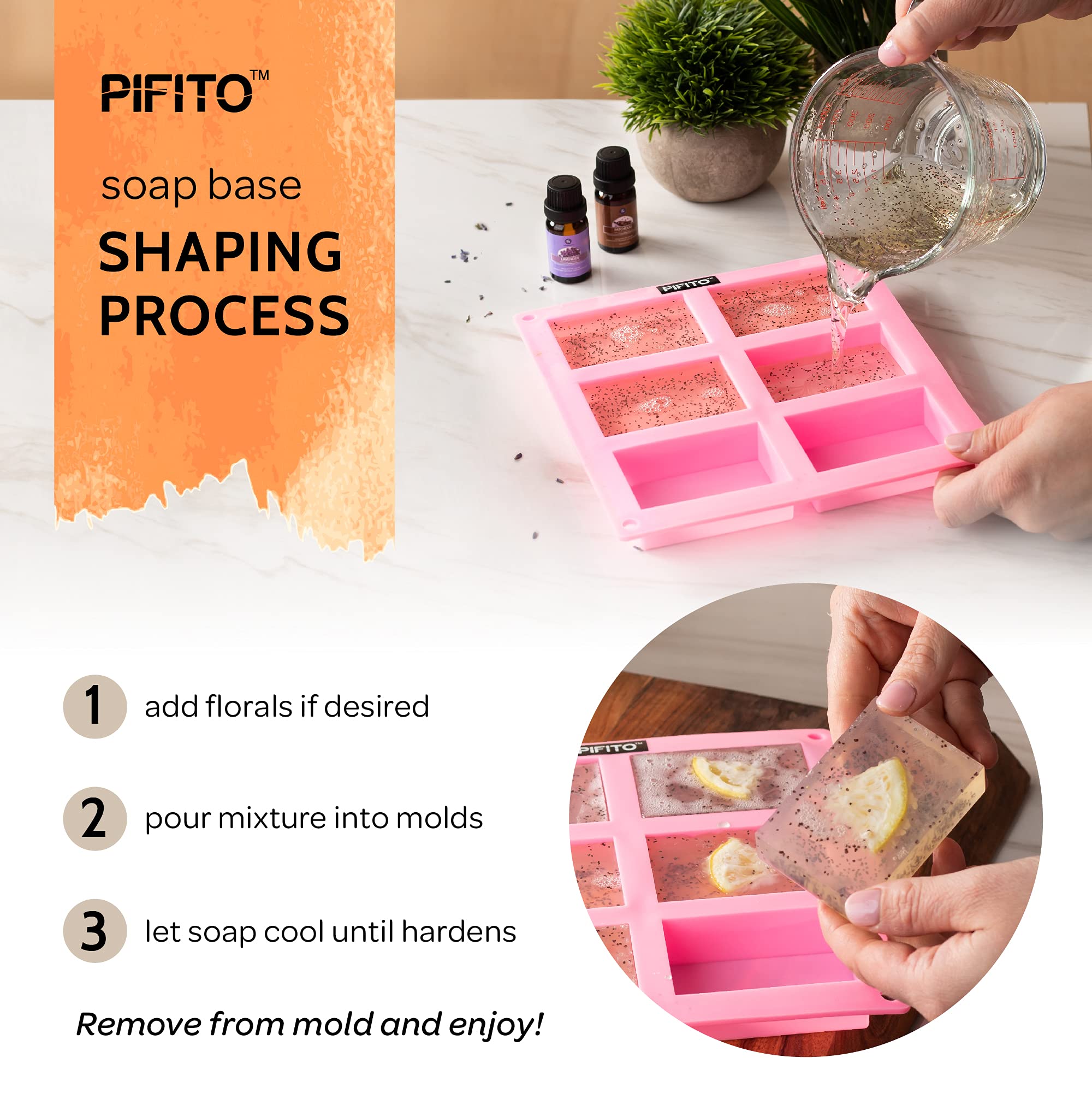 Pifito 5 lb Honey Melt and Pour Soap Base - 100% Natural Glycerin Soap for DIY Soap Making | Premium Bulk Soap Base for Handmade Luxurious Soaps, Shower & Gift Sets | Perfect for Home Spa, Crafting & Small Business