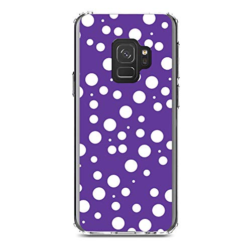 Purple White Bubbles Polka Dots On Clear Case