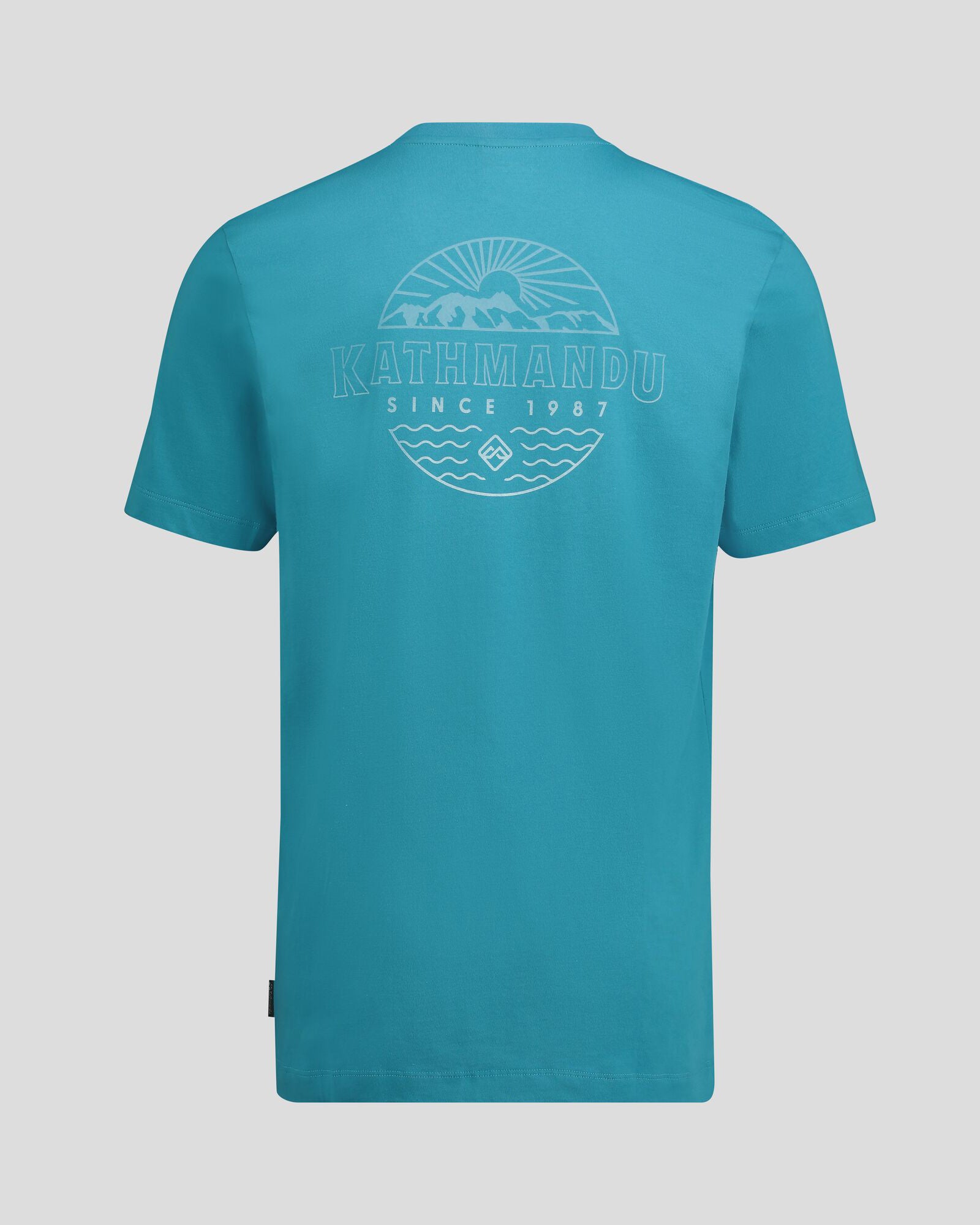 Men's Kathmandu Logo Faded Organic Cotton T-Shirt - Eco-Friendly Casual Tee for Outdoor Adventures & Everyday Wear