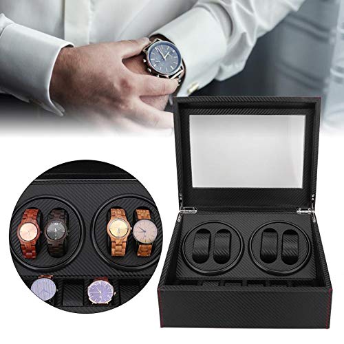 Automatic Watch Winder Box 4+6 Slots for Mechanical Watches - 110-240V US Plug - Perfect for Watch Collection & Display