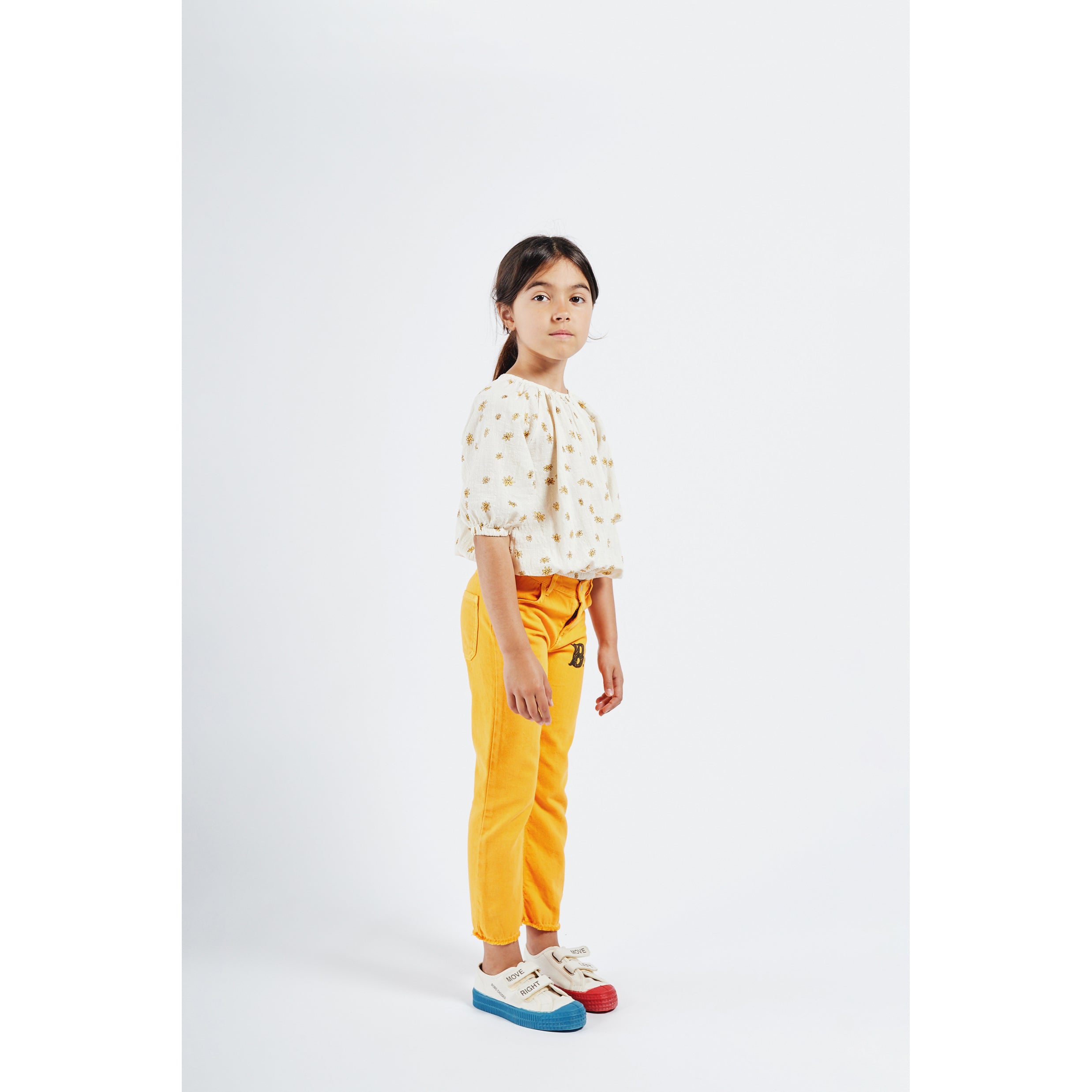 Bobo Choses Women's Daisy Print Blouse - Floral Short Sleeve Top for Casual Wear & Summer Outfits