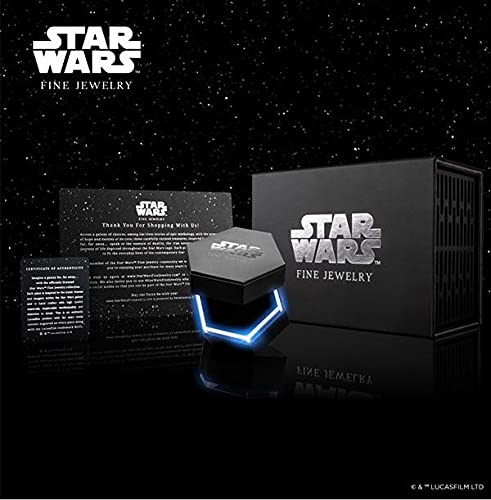 Star Wars™ The Mandalorian™ Women's Ring - Sterling Silver & Black Rhodium Plated Band | Official Licensed Jewelry Gift for Women | Perfect for Cosplay, Collectors & Star Wars Fans | Comes with Elegant Gift Box