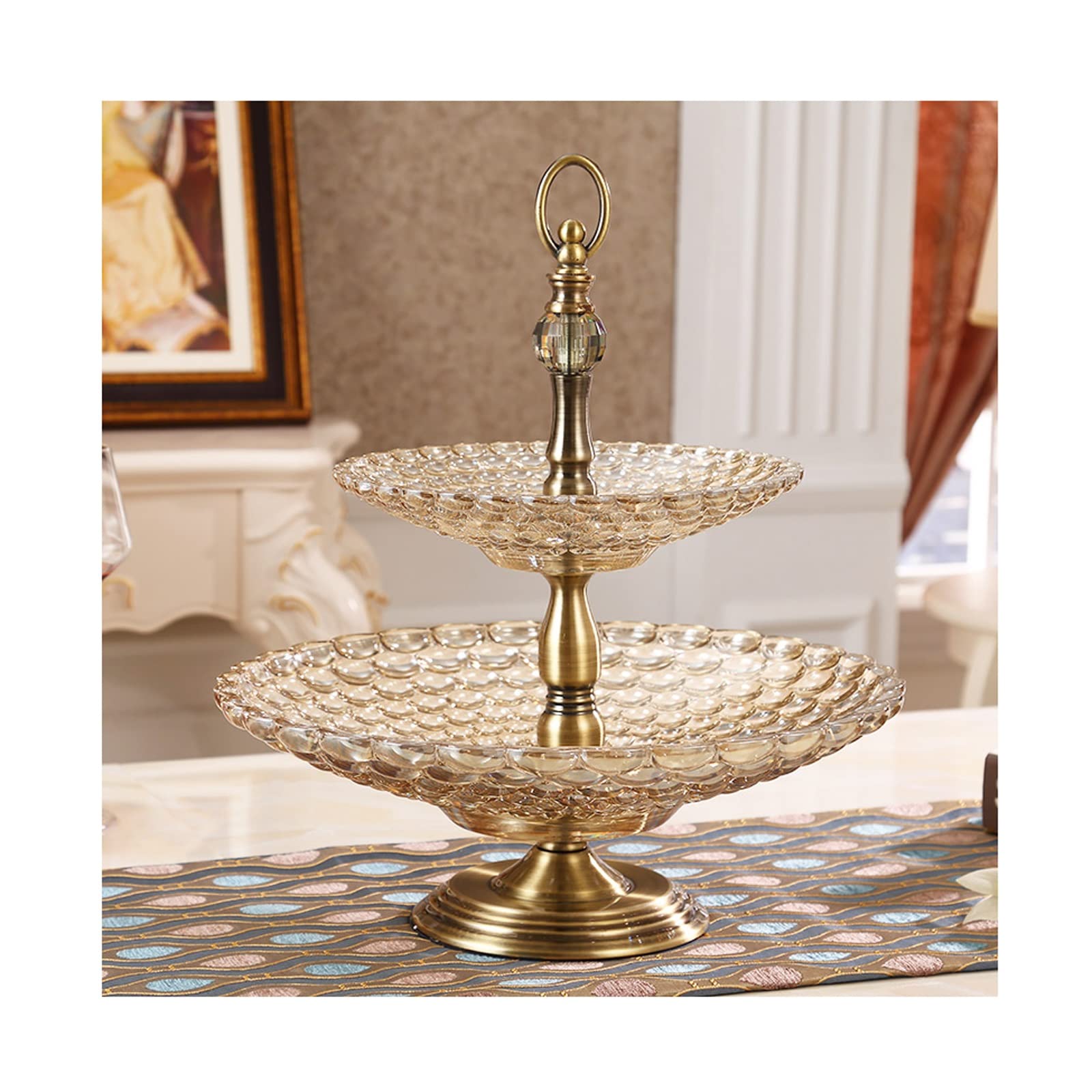 Double-Layer Glass Fruit Bowl Set - Modern Creative Home Decor for Living Room, Coffee Table, Kitchen | Elegant Fruit Plate & Serving Dish for Parties, Dining, and Entertaining